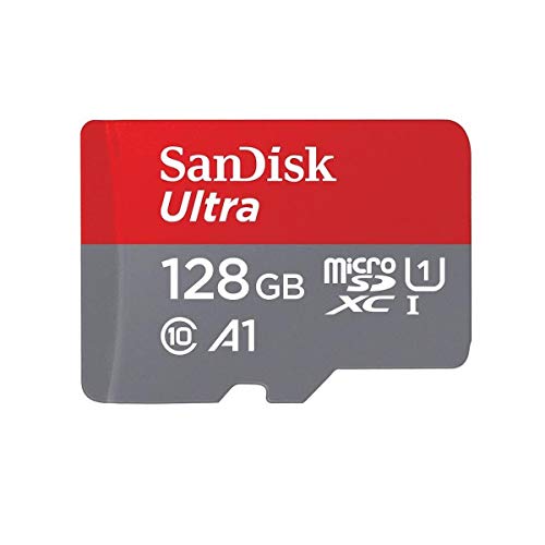 Sandisk Ultra 128GB Micro SDXC UHS-I Card with Adapter - 100MB/s U1 A1 - SDSQUAR-128G-GN6MA, Black