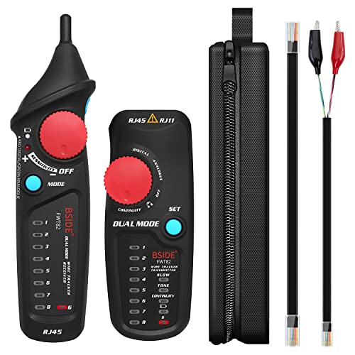 BSIDE Dual Mode Wire Tracker RJ11 RJ45 Network Cable Tester Toner Generator Network Cable Collation Ethernet LAN Line Finder with Flashlight