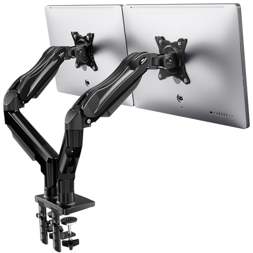 HUANUO FlowLift HNDS6 dual monitor arm with C-clamp base