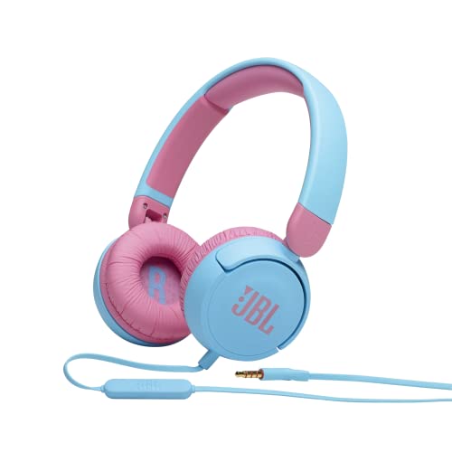 JBL Jr310, JBL Safe Sound (<85dB), Designed for Kids, Built-in mic, Comfort fit, Ultra-Portable, Blue
