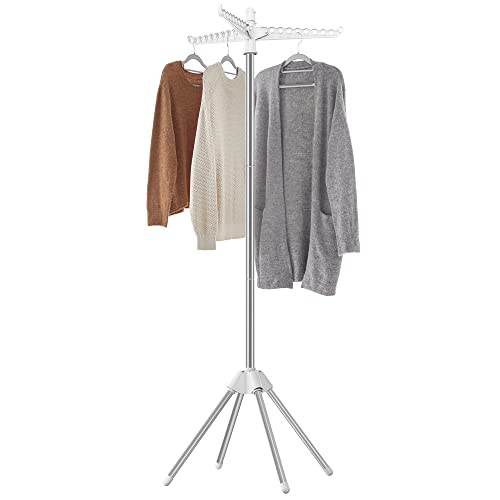 SONGMICS Clothes Drying Rack, Stainless Steel Foldable Airer