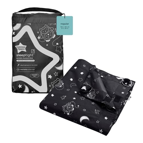Tommee Tippee Sleeptime Portable Blackout Blind with Suction Cups, Adjustable and Lightweight, Regular, 130 x 99cm