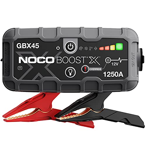 NOCO Boost X GBX45: 1250A UltraSafe Jump Starter – 12V Lithium Battery Booster Pack, Portable Jump Box, Power Bank & Jumper Leads - for 6.5L Petrol and 4.0L Diesel Engines