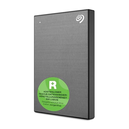 Seagate One Touch Portable External Hard Disk Drive with Data Recovery Services, 1TB, Grey