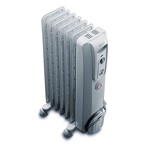 De'Longhi Electric Oil Column Heater DL1501T, 7 Fin Home Heater for Medium Rooms, 24-Hour Timer, 1500W, White