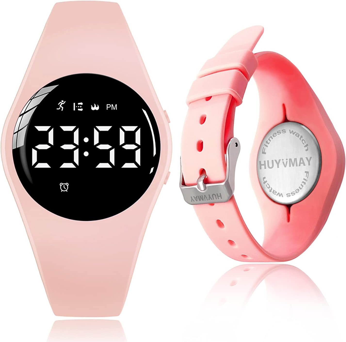 Fitness Pedometer Watch Without App and Mobile Phone, IP68 Waterproof Digital Watch with 2 Alarm Clocks, Stopwatch, Countdown Stopwatch, Distance Counter, Calorie Counter, Step Tracker for
