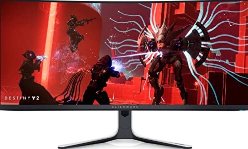 Alienware 34 Inch Curved Gaming Monitor QD-OLED, QHD, 175Hz Refresh Rate, 0.1ms Response Time, NVIDIA G-Sync Ultimate, 1440p Resolution, Lunar Light, AW3423DW