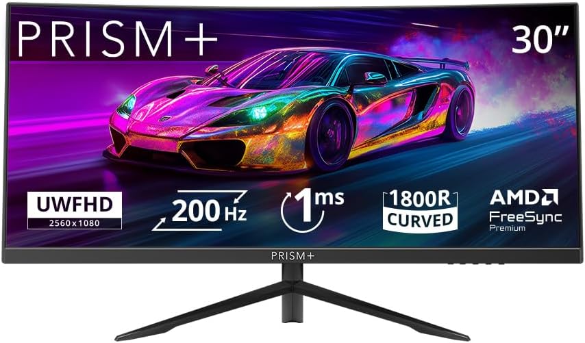 PRISM+ X300 30 inch UWFHD 200Hz curved ultrawide gaming monitor