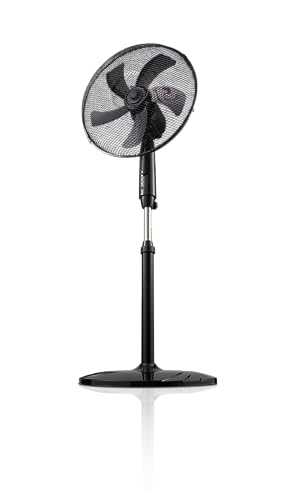 Goldair 40cm Pedestal Fan with Remote, 3 Speed Settings, Black