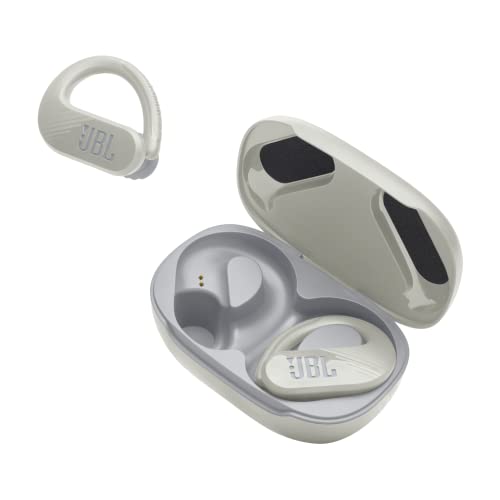 JBL Endurance Peak 3, JBL Pure Bass Sound, Up to 50 Total Hours of Playback with Speed Charge, IP68 dust and Water Proof, Ambient Aware & Talk Thru, 4-Mic Crisp, Clear Calls, White