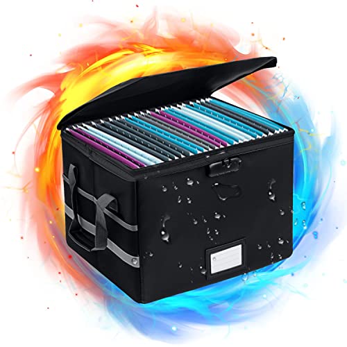 Mcbazel Collapsible Fireproof Document Box with Lock