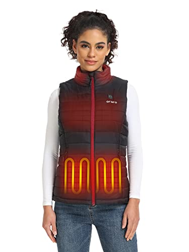 ORORO Women's Lightweight Heated Vest with USB-C Rechargeable Battery, Up to 10 Hours of Warmth (Neutral Black,M)