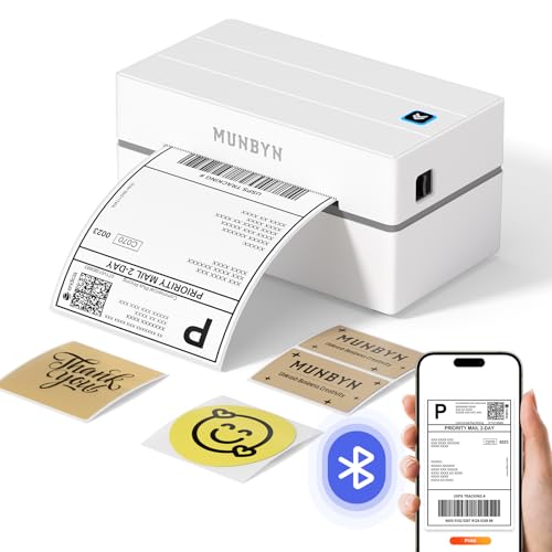 MUNBYN Bluetooth 4x6 Thermal Shipping Label…