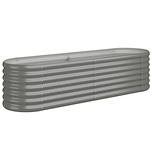 vidaXL Galvanised Steel Raised Bed 152x40x36cm