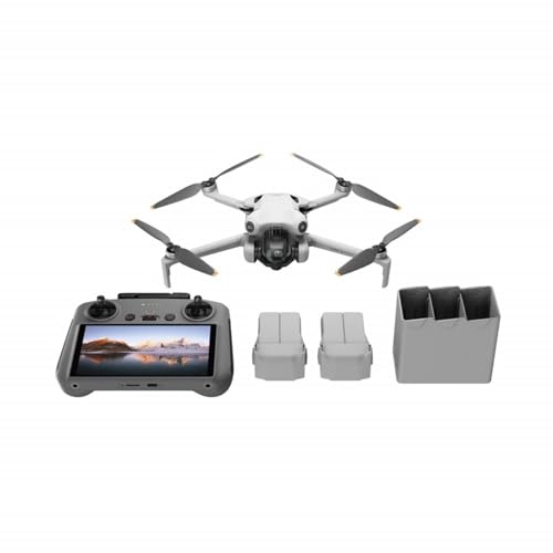 DJI Mini 4 Pro Fly More Combo Plus with DJI RC 2 (screen remote controller), Folding Mini-Drone with 4K HDR Video Camera for Adults, 45-Min Flight Time, 2 Extra Intelligent Flight Batteries Plus