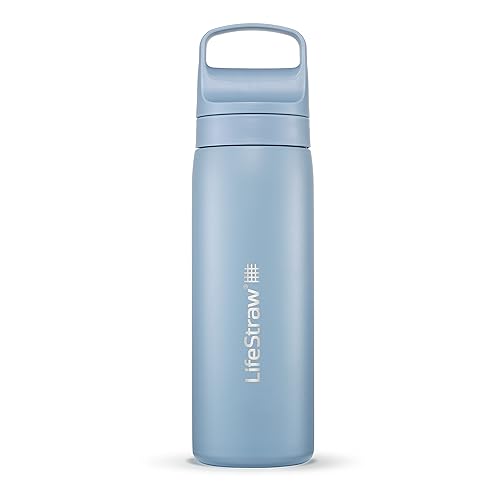 Lifestraw Go Series 2.0 Stainless Steel Water Bottle with Filter, Icelandic Blue, 500 ml Capacity
