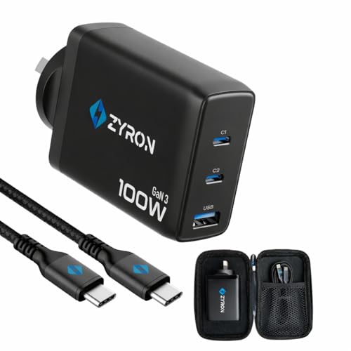 ZYRON 100W 3-Port GaN III USB C Charger…