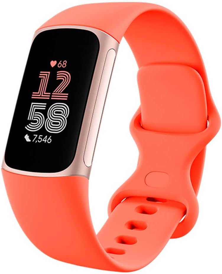 Google Fitbit Charge 6 Activity Tracker Includes a 6 Month Premium Membership, 7 Days Battery Life, Google Wallet and Google Maps, Coral/Aluminium Champagne Gold