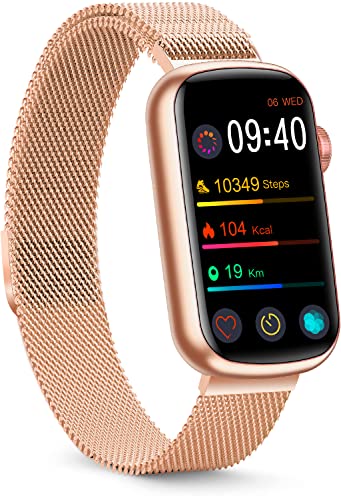 FITVII Slim Fitness Tracker with Blood Oxygen, Blood Pressure, 24/7 Heart Rate and Sleep Tracking, IP68 Waterproof Activity Trackers and Smart Watches with Step Tracker, Pedometer for Women Men