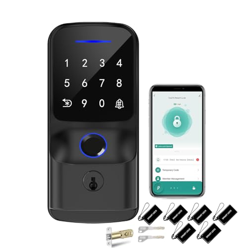 WiFi Smart Fingerprint Door Lock Keyless Entry with Fingerprint, Password, App, Key & Card,NFC,Works with Tuya/Smart Life App