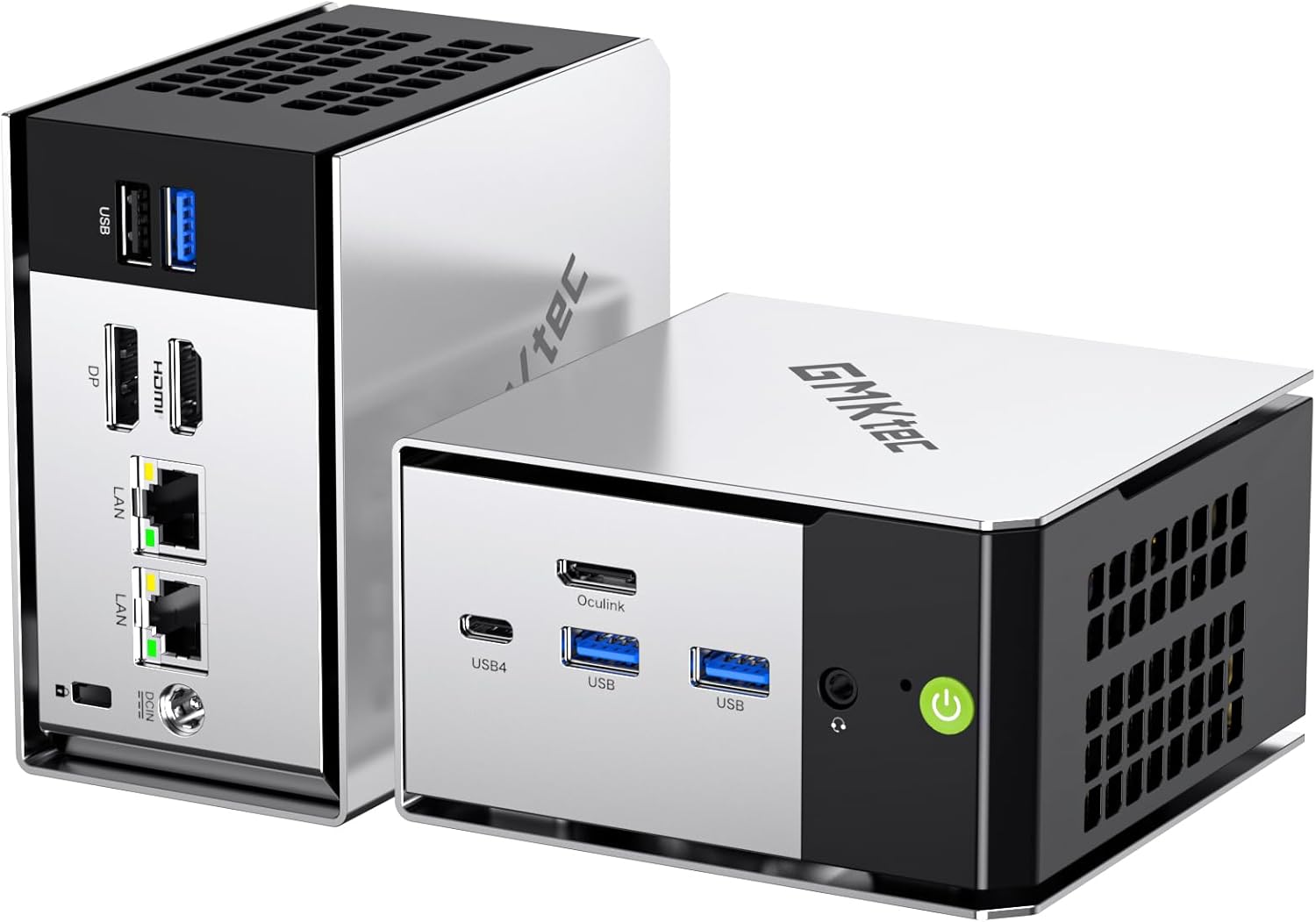GMKtec M8 AMD Mini PC Ryzen 5 Pro 6650H 16GB LPDDR5 RAM + 1TB SSD PCIe3.0 NVME (Beat 7430U/5825U, 6C/12T 4.50GHz), Dual LAN 2.5GbE Desktop Computer, Oculink, USB4, HDMI, USB-C