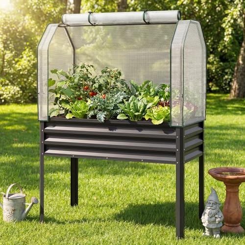 Costway Galvanized Raised Garden Bed with…