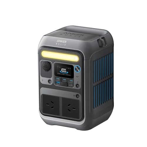 Anker Portable Power Station SOLIX C300, 288Wh LiFePO4 Battery, 300W (600W Surge) Solar Generator, 140W Two-Way Fast Charging, for Outdoor Camping, Traveling, and Emergencies (Solar Panel Optional)