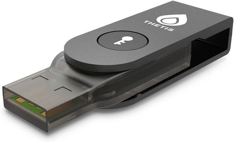 Thetis Pro-A FIDO2 Security Key Passkey Device with USB A and NFC, TOTP/HOTP Authenticator App, FIDO 2.0 Two Factor Authentication 2FA MFA, Works with Windows/macOS/Linux/Gmail