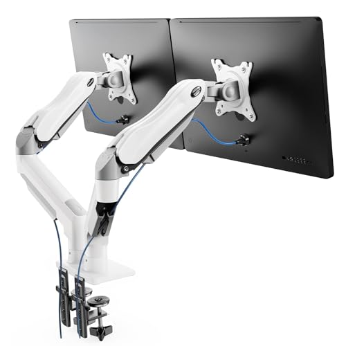 HUANUO HNDS6W white dual monitor arm