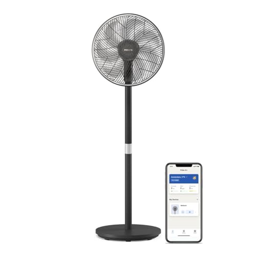 Philips Smart Pedestal Fan 3000, SilentWings, 19 dB, Black