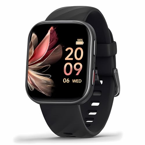 FITVII Health & Fitness Tracker (Answer/Make Calls), Smart Watch with 24/7 Heart Rate and Blood Pressure, Sleep Tracking Blood Oxygen Monitor, 120 Sport Mode Activity Tracker Black
