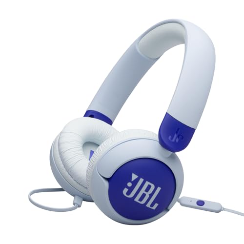 JBL Junior 320, Safe Sound <85dB, Built-in mic, Fit for Kids, Make it Yours with JBL Stickers, Blue
