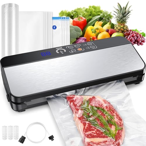 Homiloggo Vacuum Sealer Machine with Built-in Roll Storage &Cutter, 8 Modes