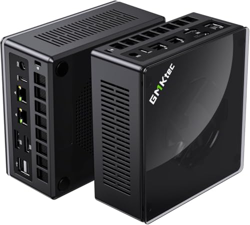 GMKtec Gaming PC AMD Ryzen 7 8845HS(Turbo 5.1GHz) 32GB Dual DDR5 1TB PCIe 4.0 SSD Oculink USB-C4.0 USB3.2/ Dual NIC LAN 2.5G WiFi6 BT5.2/ DP, HDMI Desktop Mini Computers K8 Plus