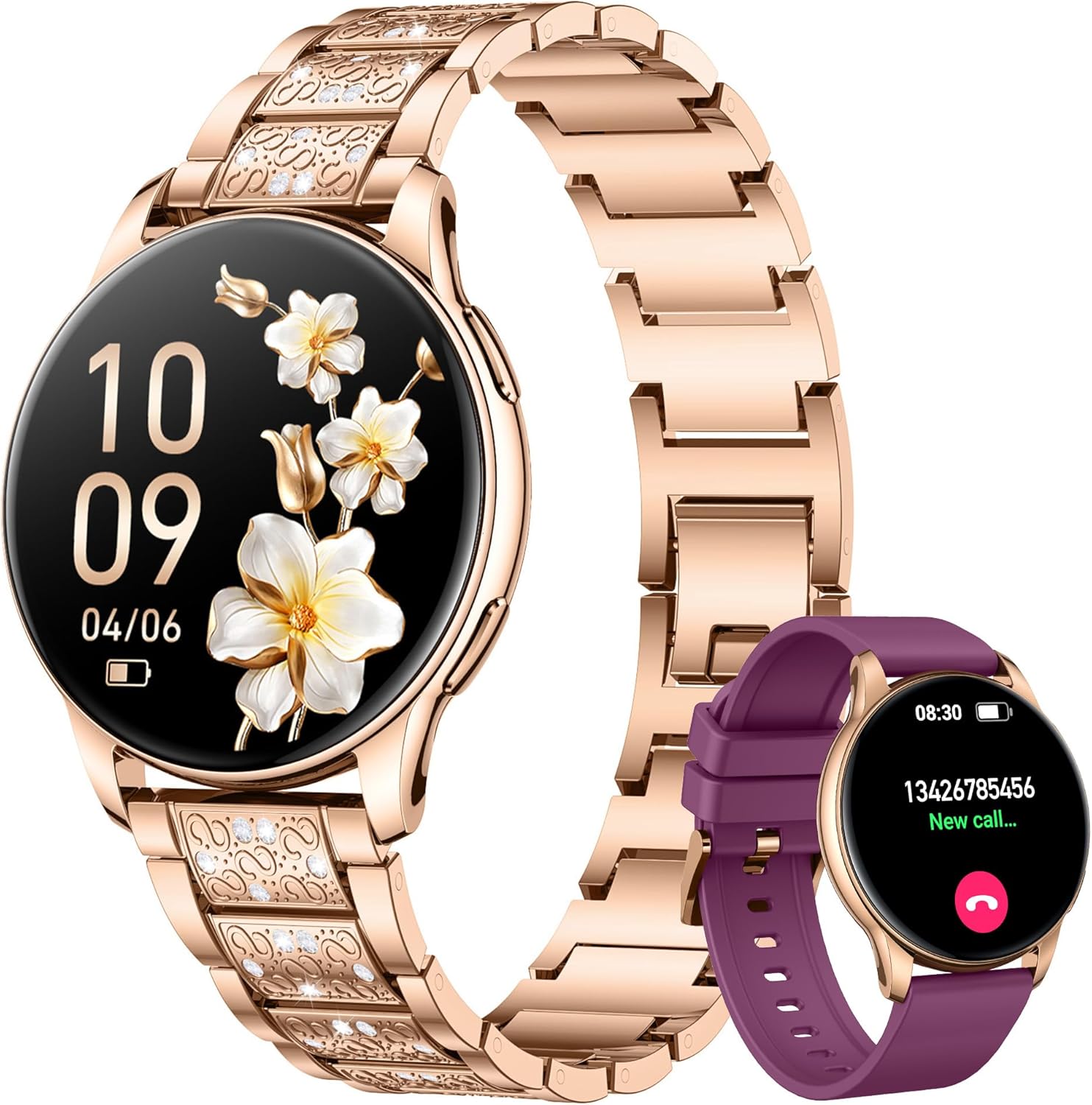 Women's Smartwatch with Phone Function Fitness Watch Wristwatch: 1.32 Inch AMOLED Smart Watch with Heart Rate Monitor Sleep Monitor Calorie Counter Sports Watch IP68 Waterproof Fitness Tracker Watch