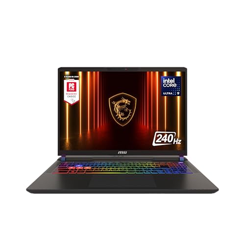 MSI Vector 16 HX AI 16 inch 240Hz QHD+Gaming Laptop: Intel Core Ultra 9-275HX, NVIDIA Geforce RTX 5070Ti, 16GB DDR5, 1TB NVMe SSD, Thunderbolt 5, Wi-Fi 7, Win 11 Home: Cosmo Gray A2XWHG-211US
