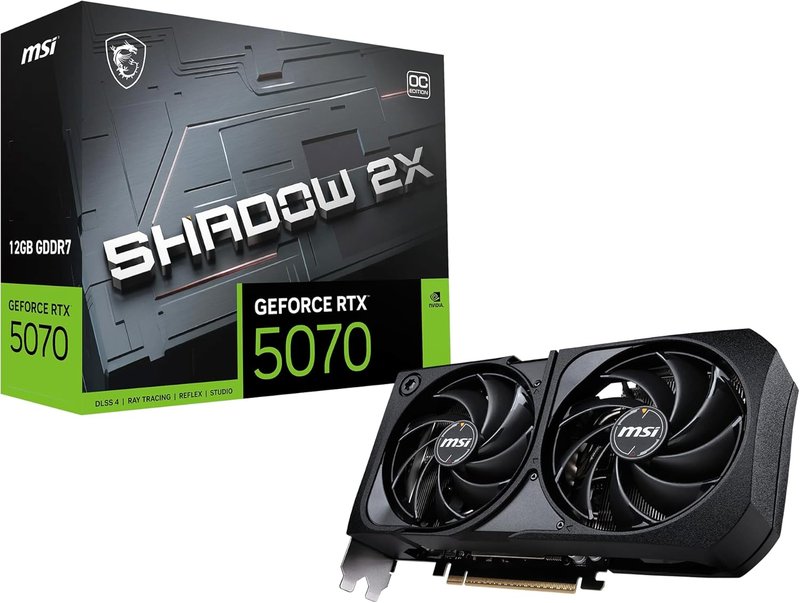 MSI GeForce RTX 5070 12G Shadow 2X OC graphics card with dual TORX fans