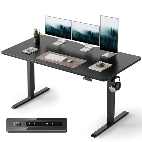 FEZIBO standing desk 160 x 70 cm height adjustable electric sit stand desk
