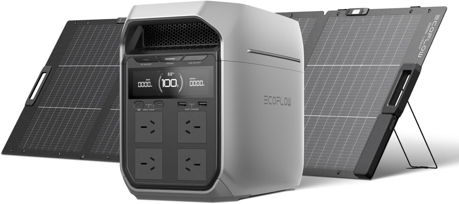 EF ECOFLOW DELTA 3 Plus 1024Wh Portable Power Station With 220W Solar Panel, Solar Generator with 1000W Solar Input, Electric Generator with UPS, LFP Battery for Home Backup, Camping&RV