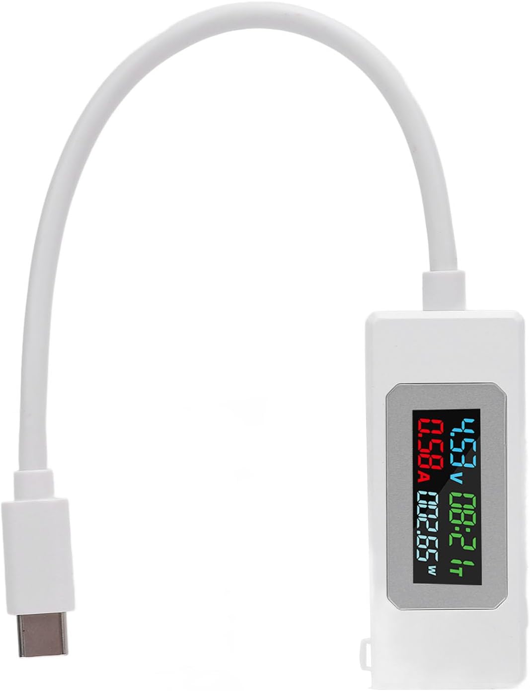 USB C Tester, 4 to 30V 0 to 6.5A Working Time Ammeter Voltmeter Type C Voltage Current Power Capacity Charger Detector for 3C Digital Peripheral Products Quality Testing
