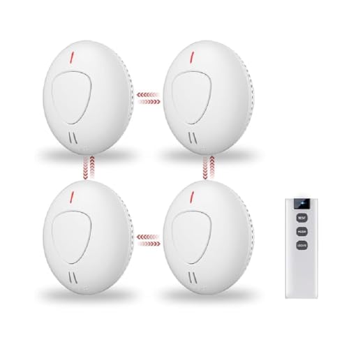LEVSUPTY 4 Pack Wireless Interconnected Smoke Alarms