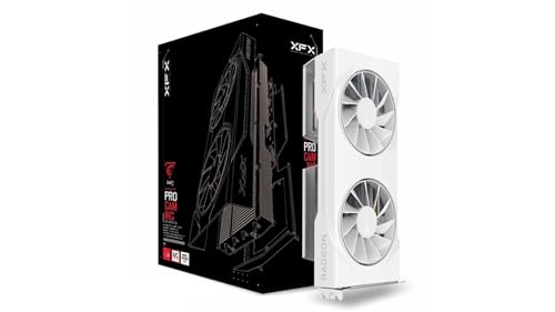 XFX Swift AMD Radeon RX 9060 XT OC Gaming Edition with 16GB GDDR6 HDMI 2xDP, AMD RDNA™ 4 (RX-96TSW16WQ) - White