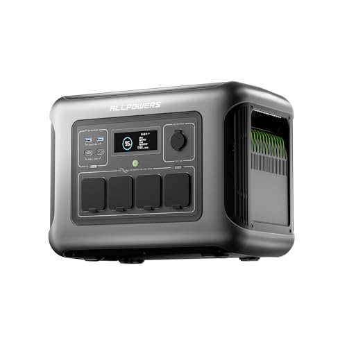 [NEW MODEL] ALLPOWERS Portable Power Station R1500 LIITE, 1056Wh Solar Generator LiFePO4 w/ 4* 1600W AC Outlets(Peak 3200W), UPS Power Supply 35dB for Emergency, Camping, RV, Home Use, 0-80% in 40 Min