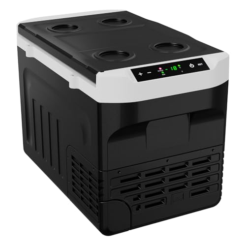 YOPOWER Car Fridge Freezer, 30L Portable Electric Compressor Cooler, -20°C to 20°C Mini Refrigerator, 12/24V DC 200-240 Volt AC for Camping Caravan RV Truck Road Trips