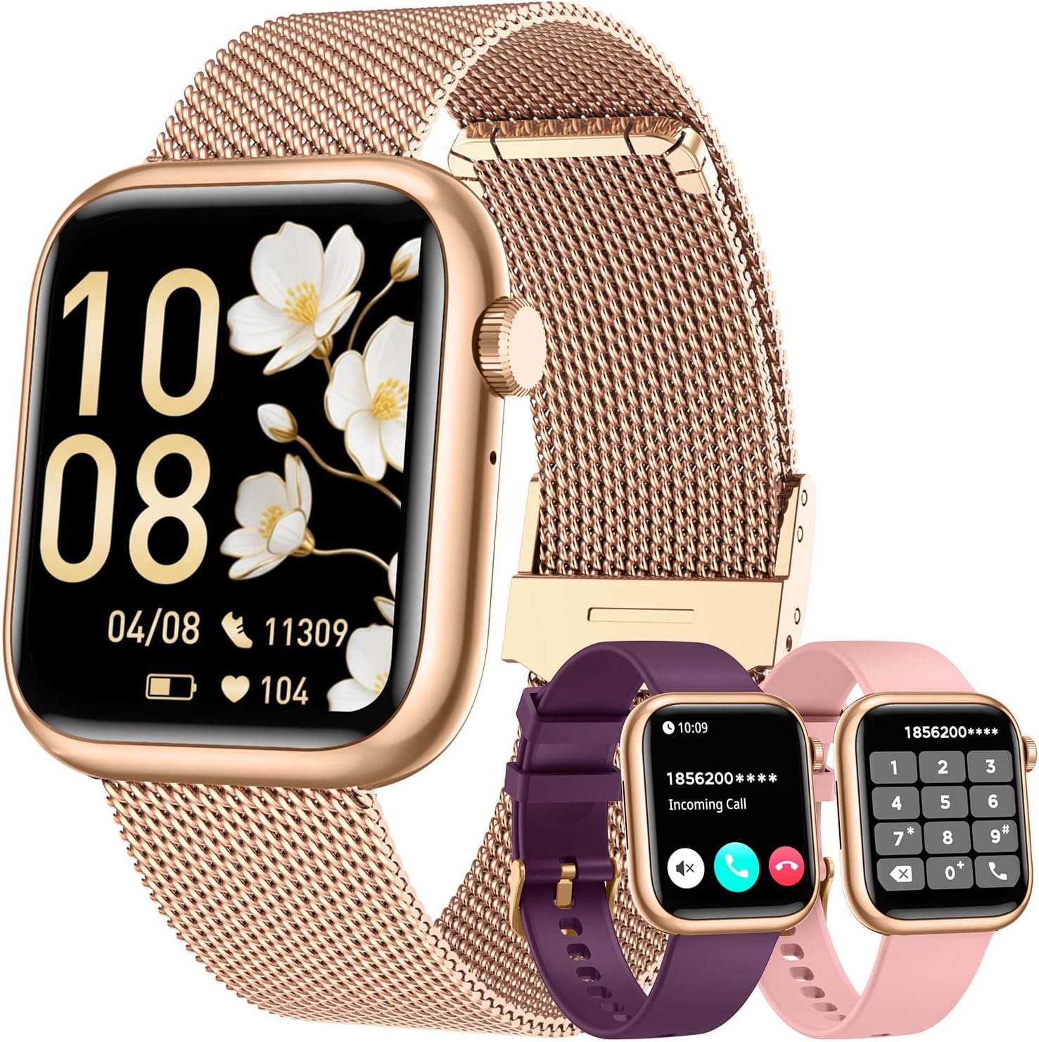 Women Smartwatch Fitness Tracker for Lady: 1.83'' Smart Watch for Women Answer/Make Call with iP67 Heart Rate Sleep Monitor Steps Counter 120+ Sports Digital Wrist Watches 3 Straps for Android iPhone