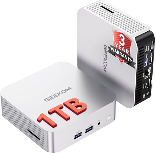 GEEKOM 2026 The Best Mini PC A5 PRO Mini PC Windows 11 Pro, Ryzen 5 7430U(Beats 4300U/5500U, Up to 4.4GHz) 16GB RAM & 1TB SSD Desktop Computer, Dual HDMI Quad Display/WiFi 6 for Video Editing