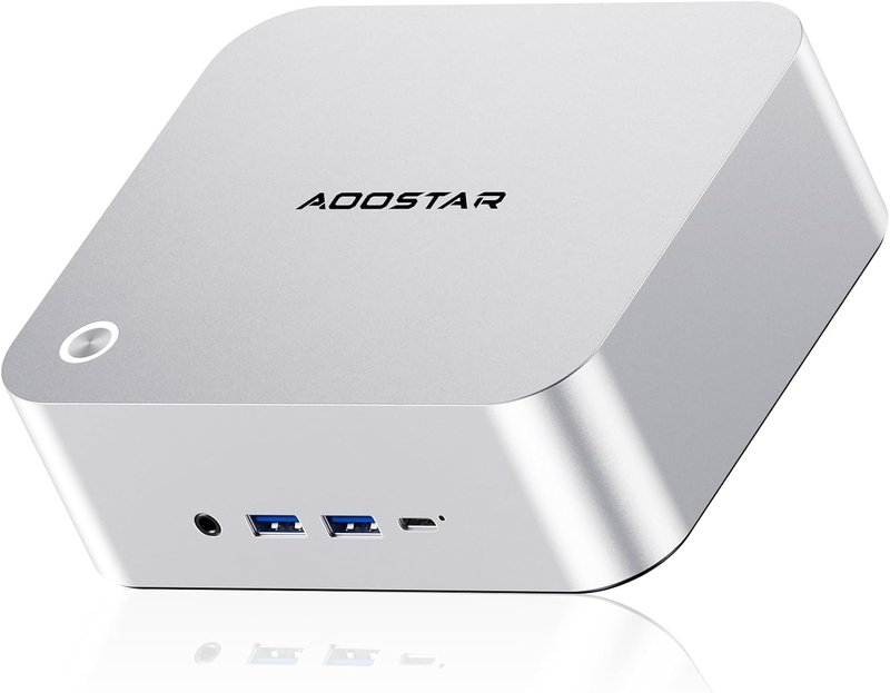 AOOSTAR MACO Mini PC Ryzen 7 PRO 8845HS(up to 5.1GHz), Barebone Mini Desktop Computer, No RAM No M.2 SSD, Micro Gaming PC OCuLink/2xUSB4/2x2.5G LAN/4K Quad Display/Fingerprint Unlock