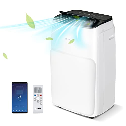 Costway 5-in-1 Portable Air Conditioner, 12000 BTU AC with Multi-Speed Fan & 24H Timer, APP & Remote Control & LED Display, Cooling, Heating & Dehumidifying AC for Home, Office, Dorms