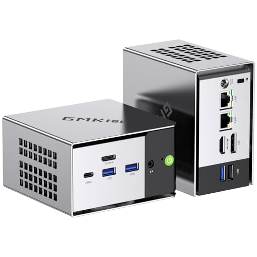 GMKtec Mini PC AMD Ryzen 5 PRO 6650H (Beats 7430U) 16GB DDR5 512GB NVMe SSD Oculink, Dual 2.5G LAN, USB4, HDMI, USB-C Desktop Computer M8