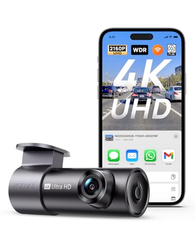 70mai Dash Cam M310 Plus 4K, Dash Cam Front with Smart Voice Control Mini Dash Camera for Cars, Night Vision, 140° Wide-Angle, WDR, Dashcam with 24H Park Mode, APP Control, Loop Recording